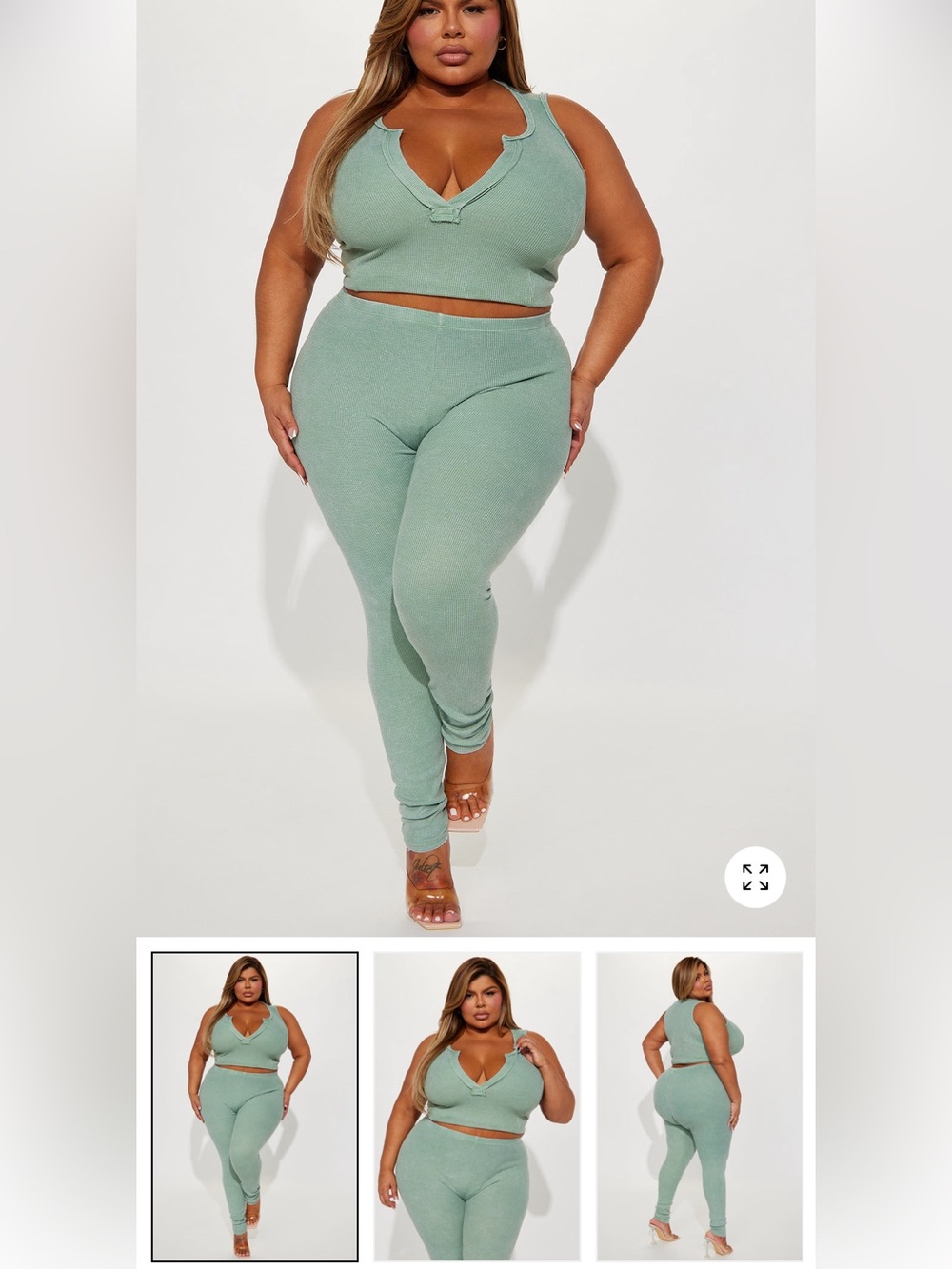 Delaney Mineral Wash Legging Set
- Sage.